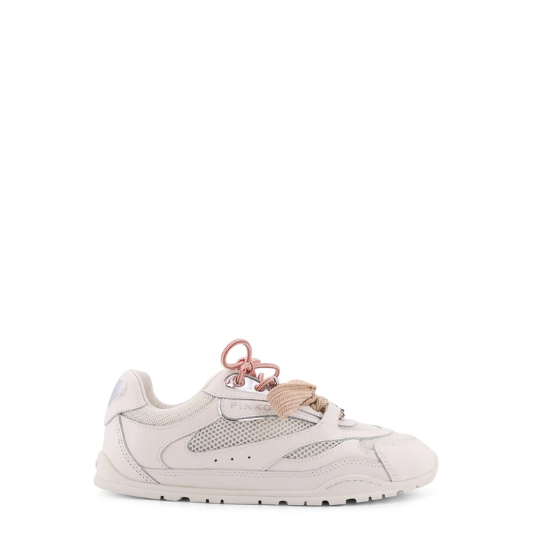 Pinko Sneakers White Mesh/pelle - Women