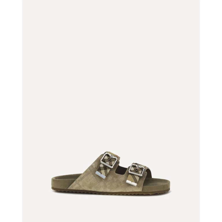 Sandali Urchin in camoscio a quadri Burberry