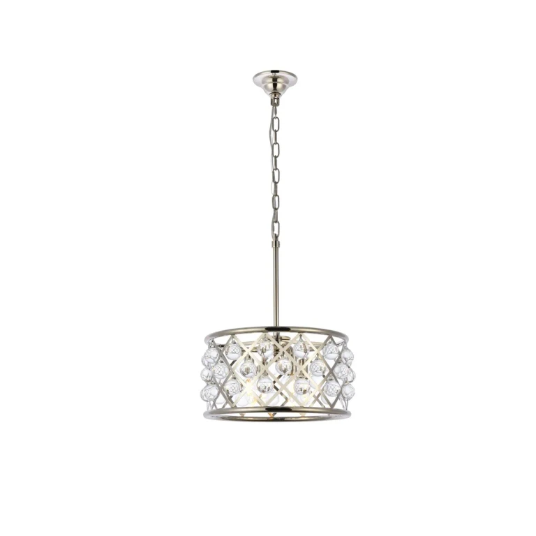 Polished Nickel Four Light Pendant from the Madison Collection
