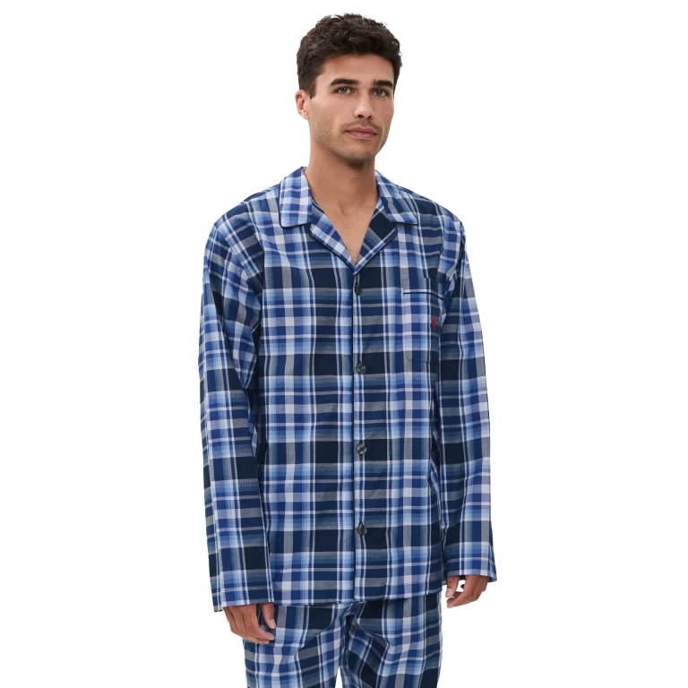 Polo Ralph Lauren Underwear Plaid Long Sleeve Pajama Shirt Monroe Plaid M