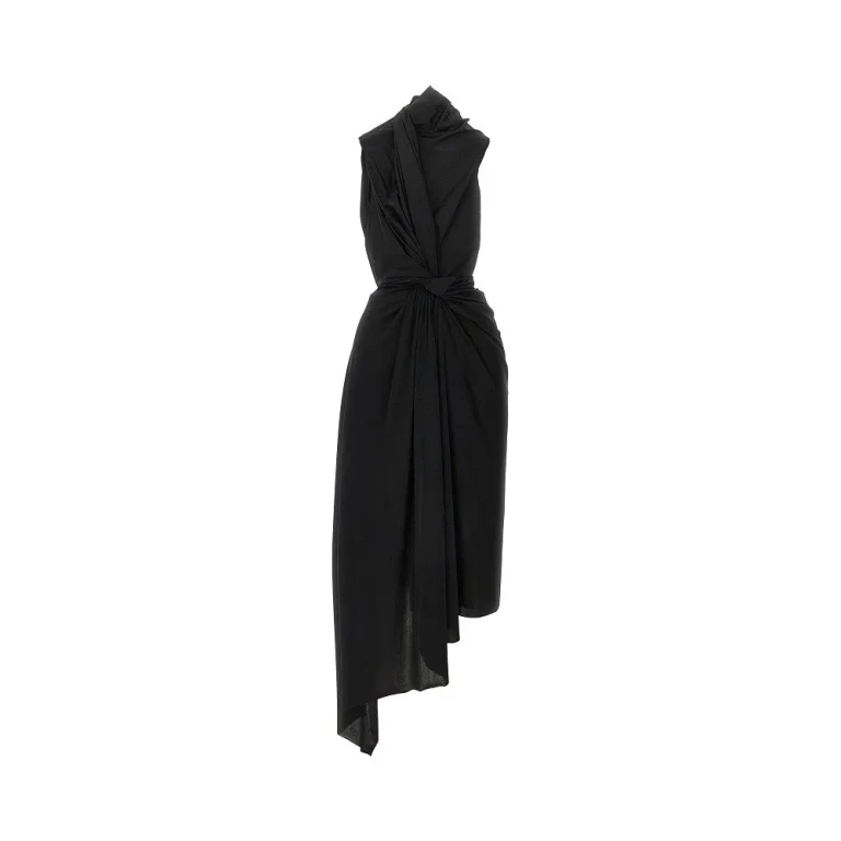 BALENCIAGA Draped jersey midi dress Woman 36