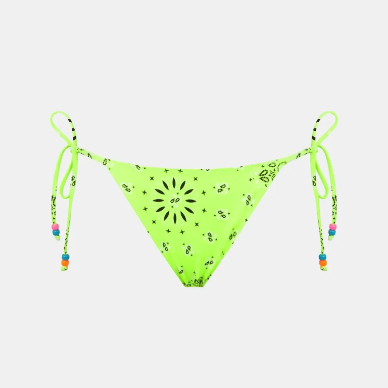 MC2 Saint Barth Fluo Yellow Bandana Marielle Swim Briefs With Charms