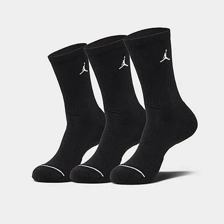Jordan Men's Everyday Crew Socks (3-Pack) in Black Size: Medium