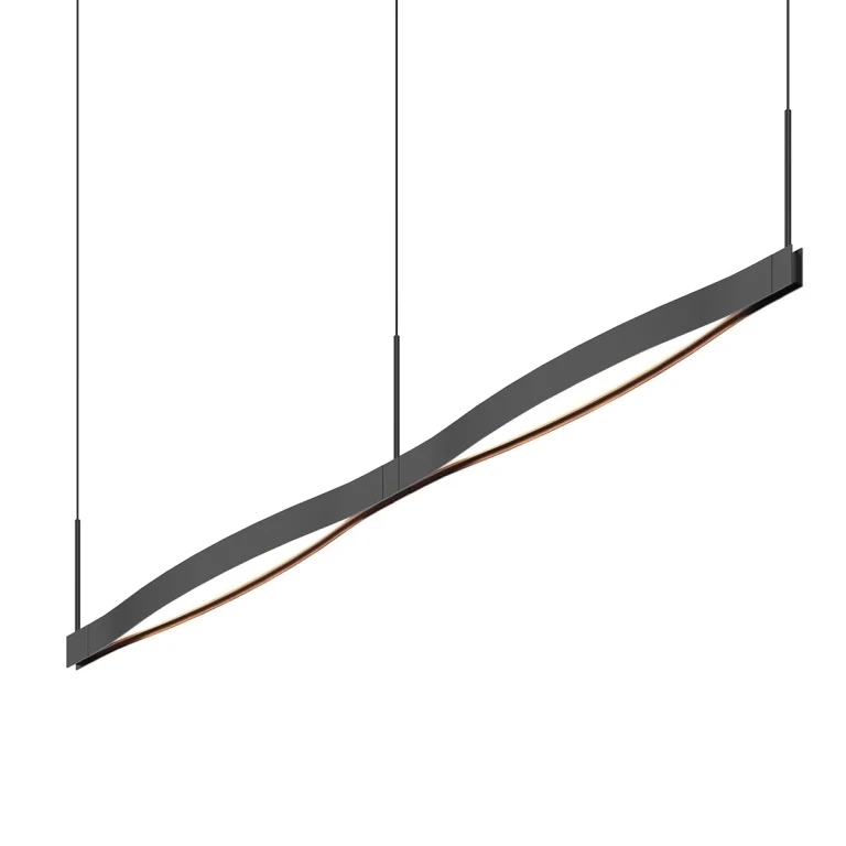 Satin Black LED Pendant from the Ola Collection