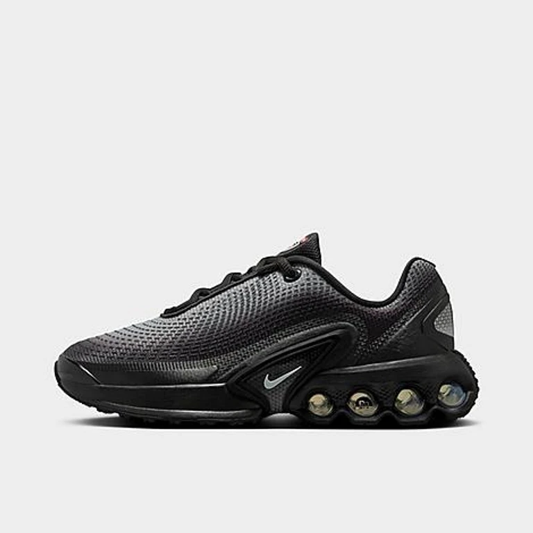 Nike Big Kids Air Max Dn Casual Shoes in Black/Metallic Silver/Anthracite Size: 1.0