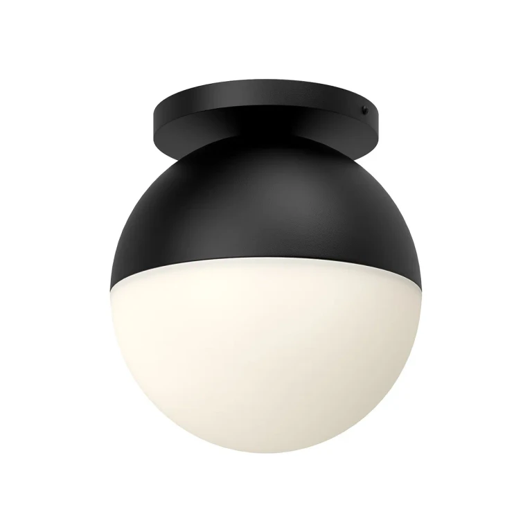 Black Opal Glass One Light Flush Mount from the Monae Collection