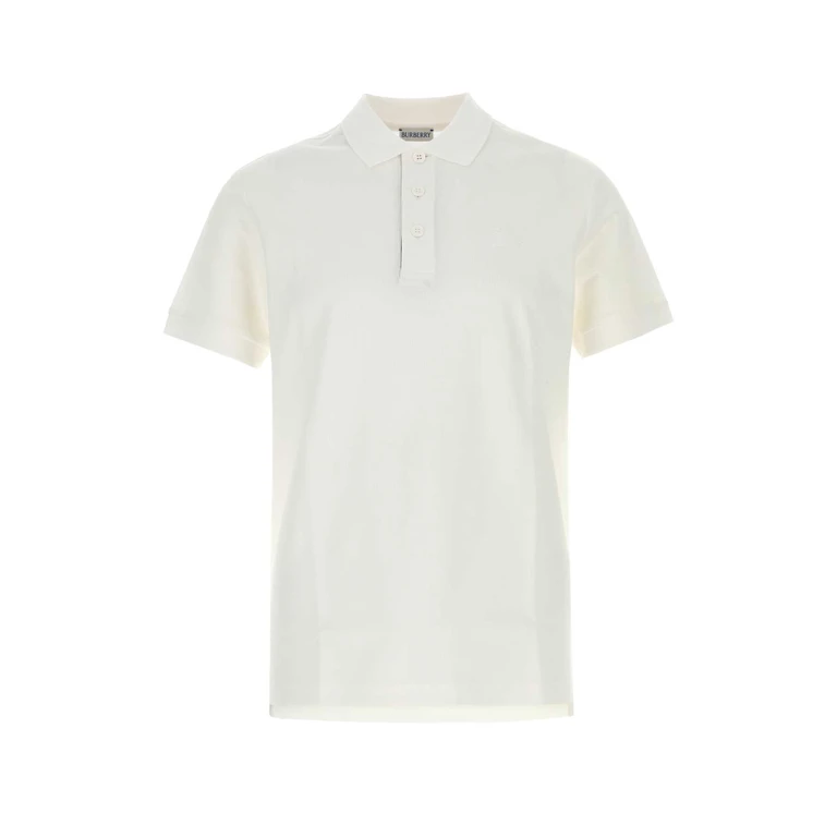 White Piquet Polo Shirt Cotton Camicie - Men