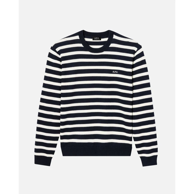 A. P.C. Striped Virgin Wool Sweater