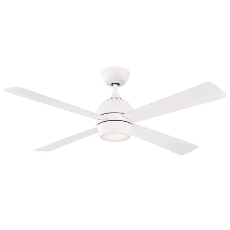 Fanimation Kwad 52" LED Indoor Ceiling Fan in Matte White with Opal Frosted Glass