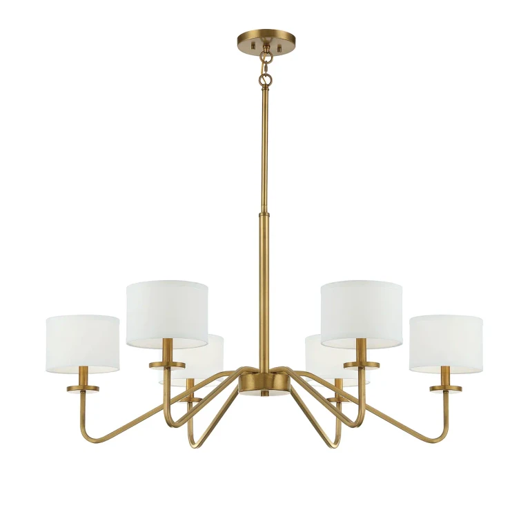 Trade Winds Lighting 6-Light Chandelier In Natural Brass - TW30097-NB