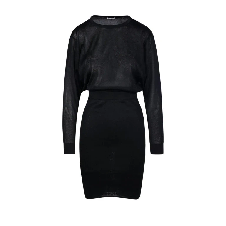 Saint Laurent Backless Long-sleeved Dress