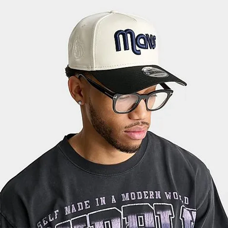 New Era Dallas Mavericks NBA 9FORTY A-Frame Snapback Hat in Chrome/Official Team Color