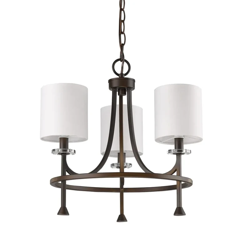 Oil Rubbed Bronze Three Light Chandelier from the Kara Collection