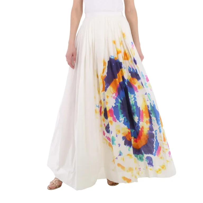 Burberry Tie-dye Print Maxi Skirt In Multi-bright Blue