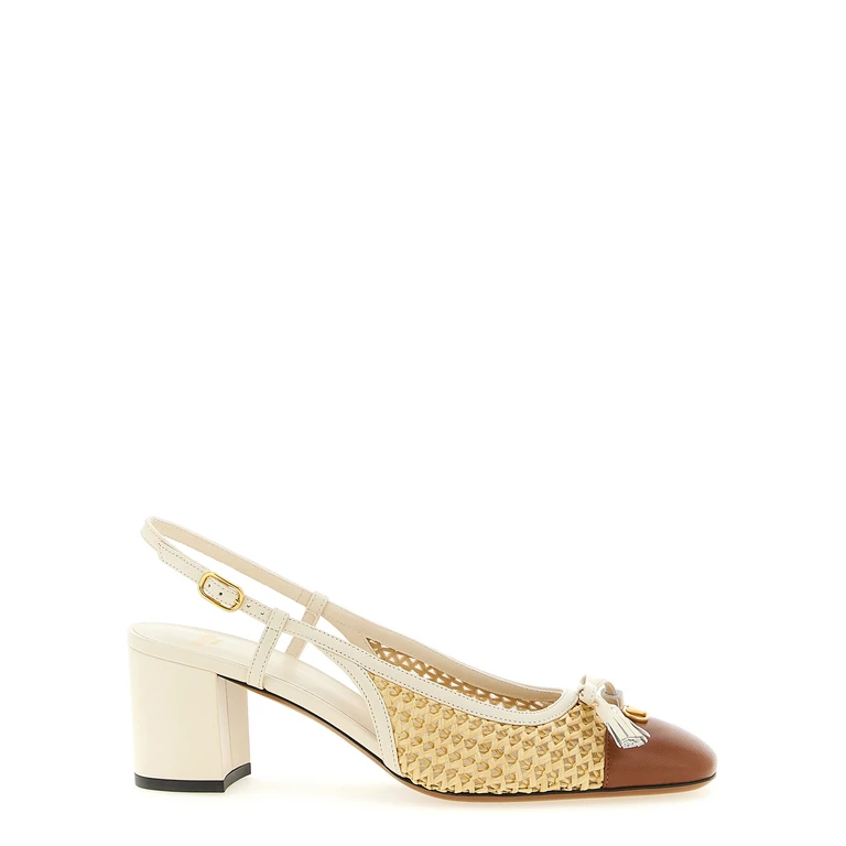 Valentino Garavani Valet Du Roi Slingback Beige Pumps - Women
