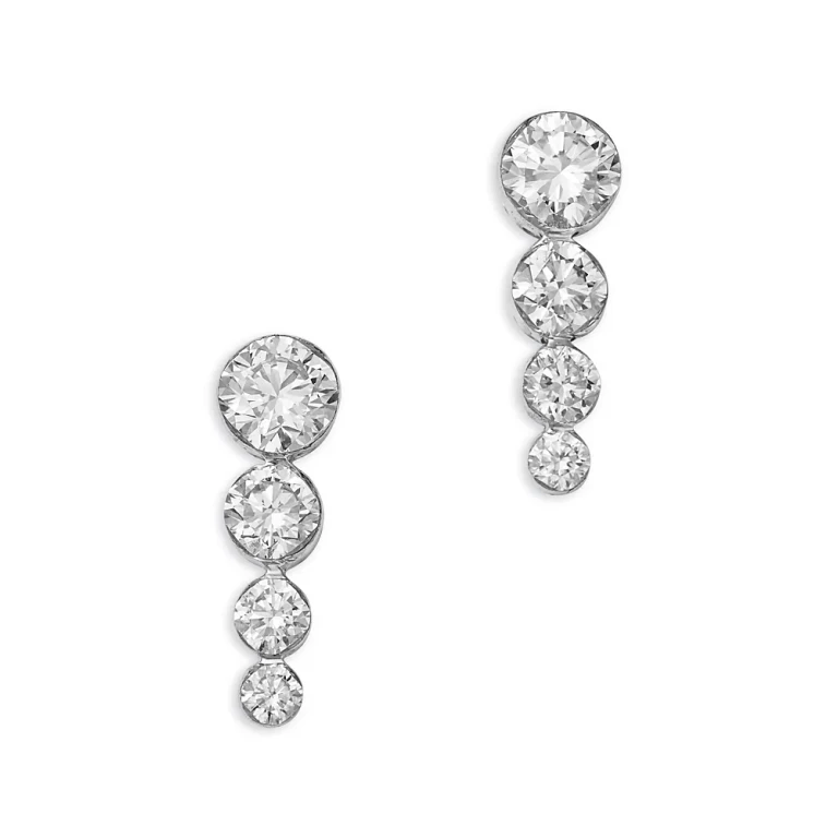 Luxe Collection Certified Lab Grown Diamond Graduated Drop Earrings in 14K White Gold, 1.5 tcw
