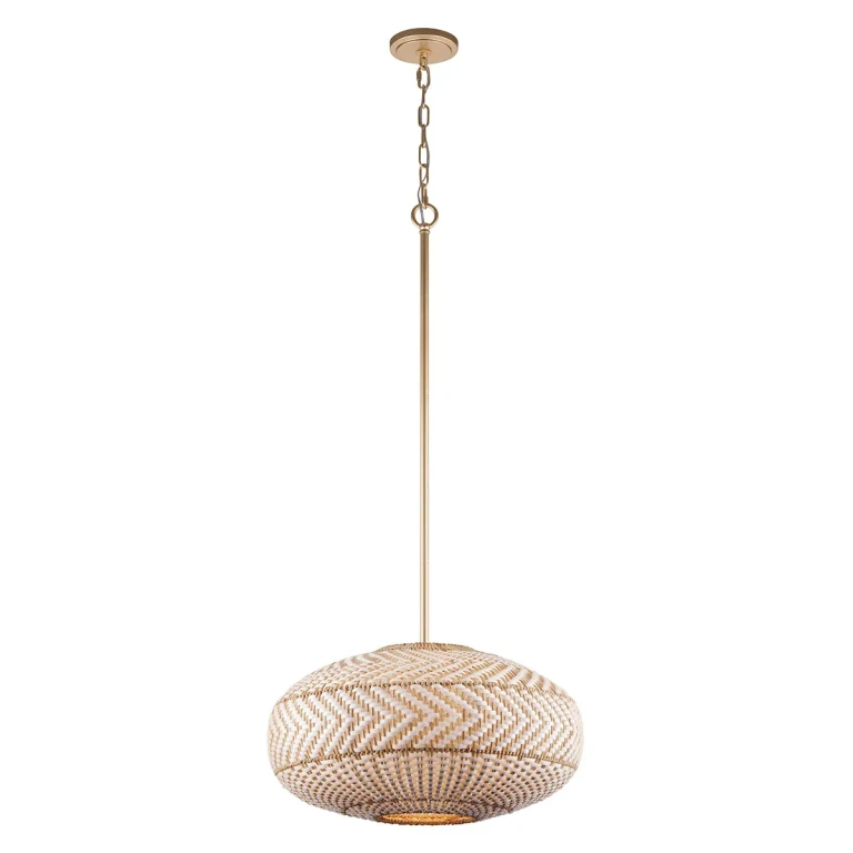 Soft Gold Four Light Pendant from the Zanzibar Collection