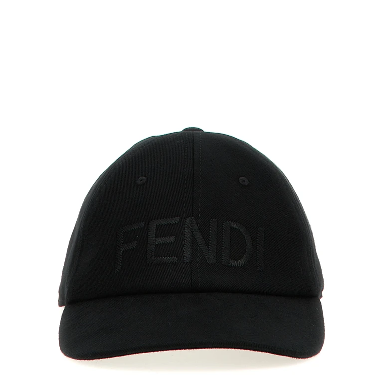 Fendi Black Cotton Cap (baseball Hat) - Men
