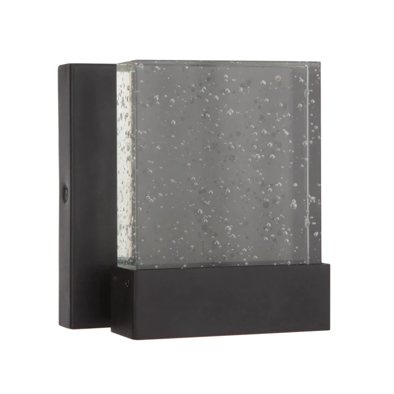 Textured Black LED Wall Lantern from the Aria II Collection