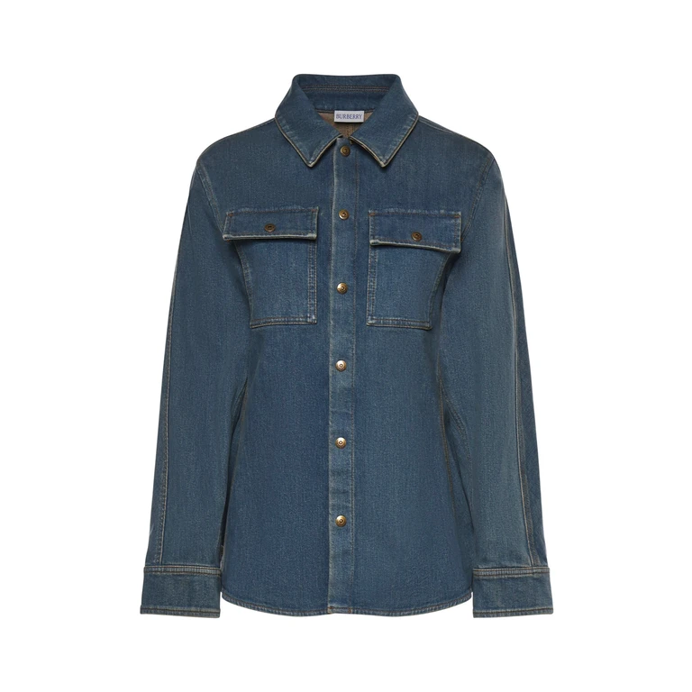 Burberry Shirts Mid Blue Cotton Elastane - Women