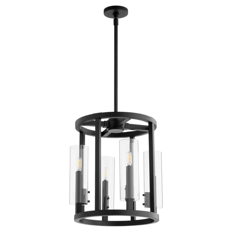 Textured Black Four Light Entry from the Harbin Collection