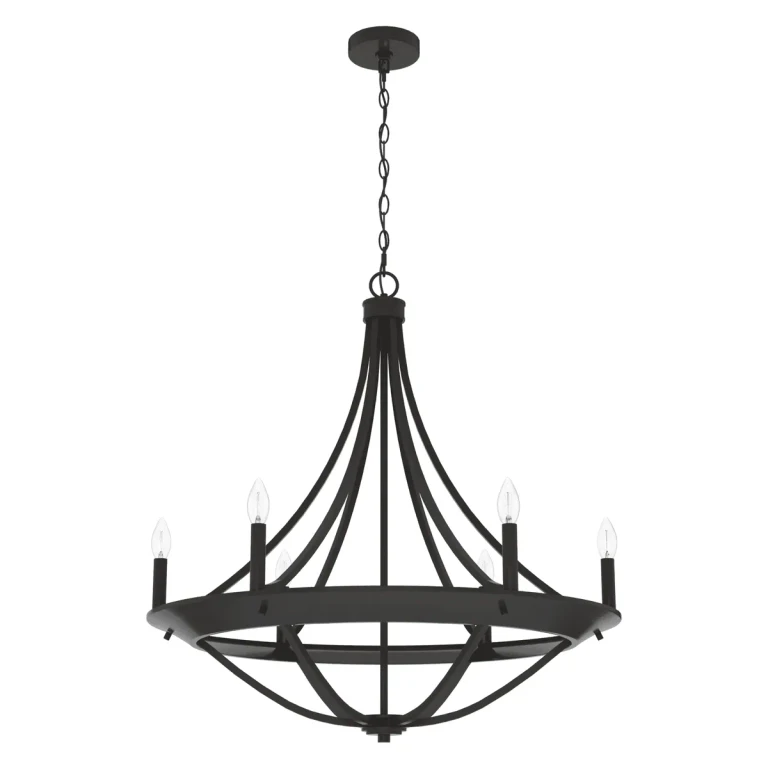 Noble Bronze Six Light Chandelier from the Perch Point Collection