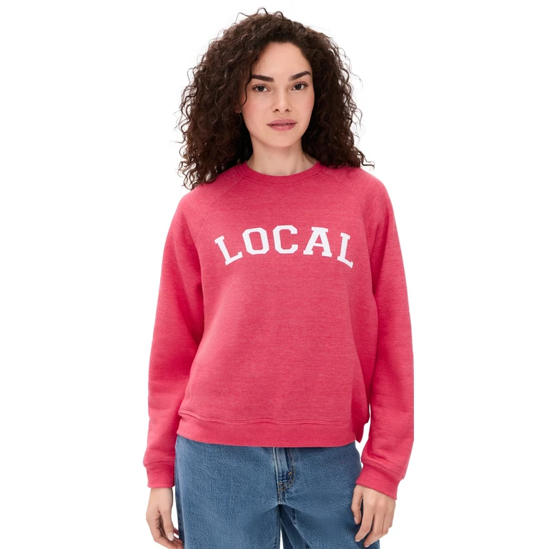 Sunny Somewhere Raglan Sweatshirt Heathered Red M