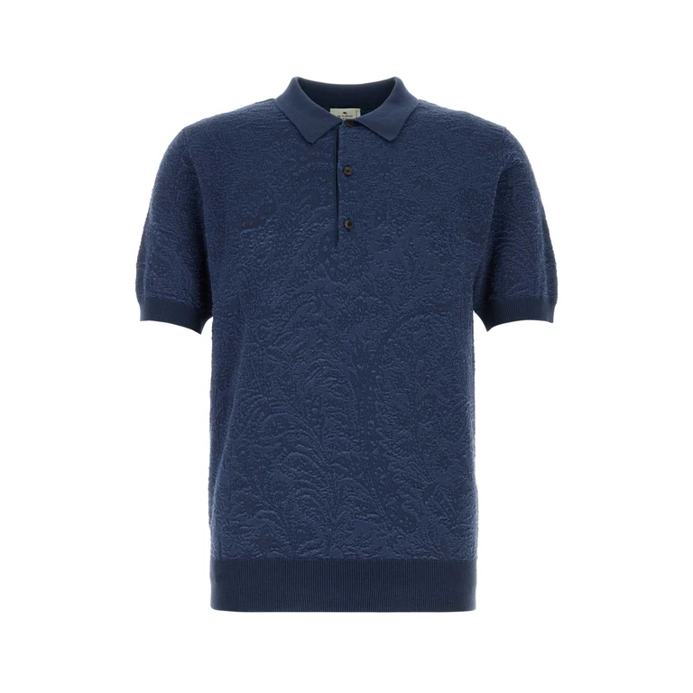 Etro Blue Cotton Polo Shirt B0065 Cotone - Men