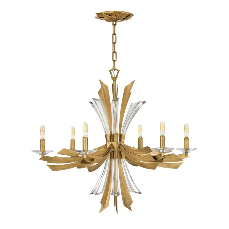 Fredrick Ramond Vida 6-Light Chandelier in Burnished Gold