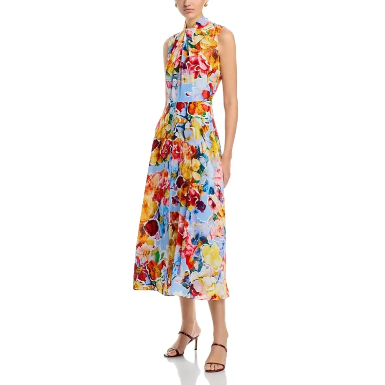 Elie Tahari The Raquel Silk-Blend Dress