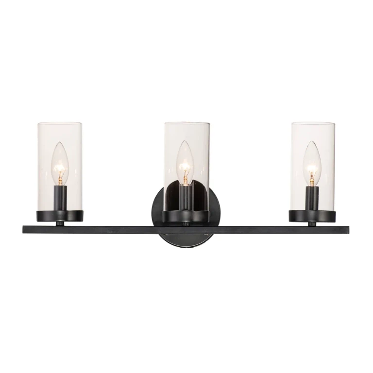 Maxim Sentinel 3-Light Bathroom Vanity Light in Black