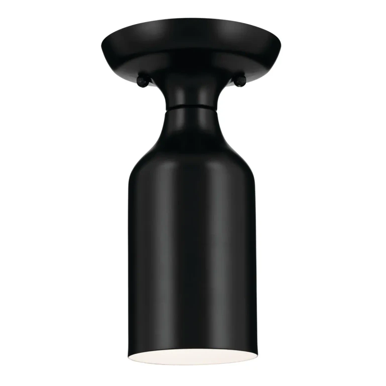 Black One Light Semi Flush Mount from the Sisu Collection