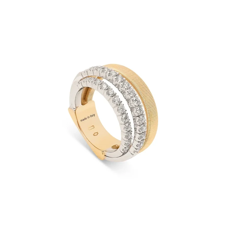 Marco Bicego 18K Yellow & White Gold Masai Diamond Four Row Coil Ring