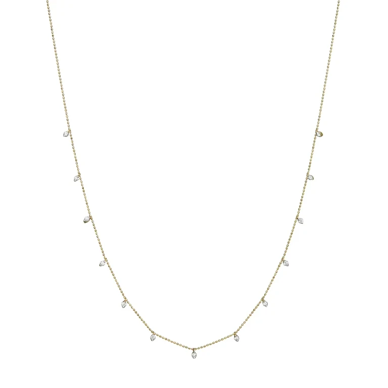 Diamond Droplet Necklace in 14K Yellow Gold, 0.50 tcw