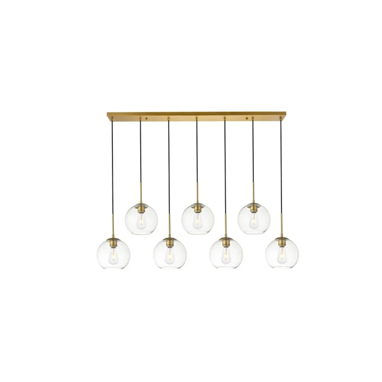 Brass Seven Light Pendant from the BAXTER Collection