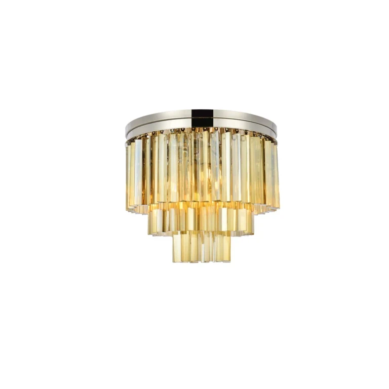 Polished Nickel Nine Light Flush Mount from the Sydney Collection