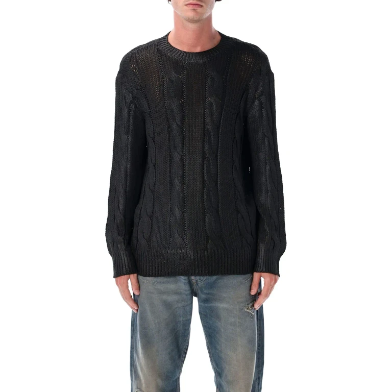 Diesel K-michiu Shiny Cable-knit Sweater