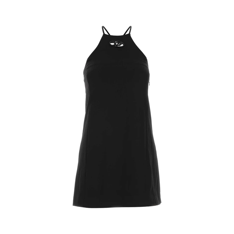 Diesel Black Stretch Twill Mini Dress 9xx Pl Wo Ea Abiti - Women