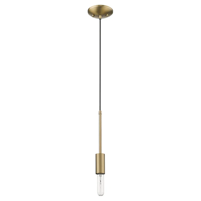 Aged Brass One Light Mini Pendant from the Perret Collection