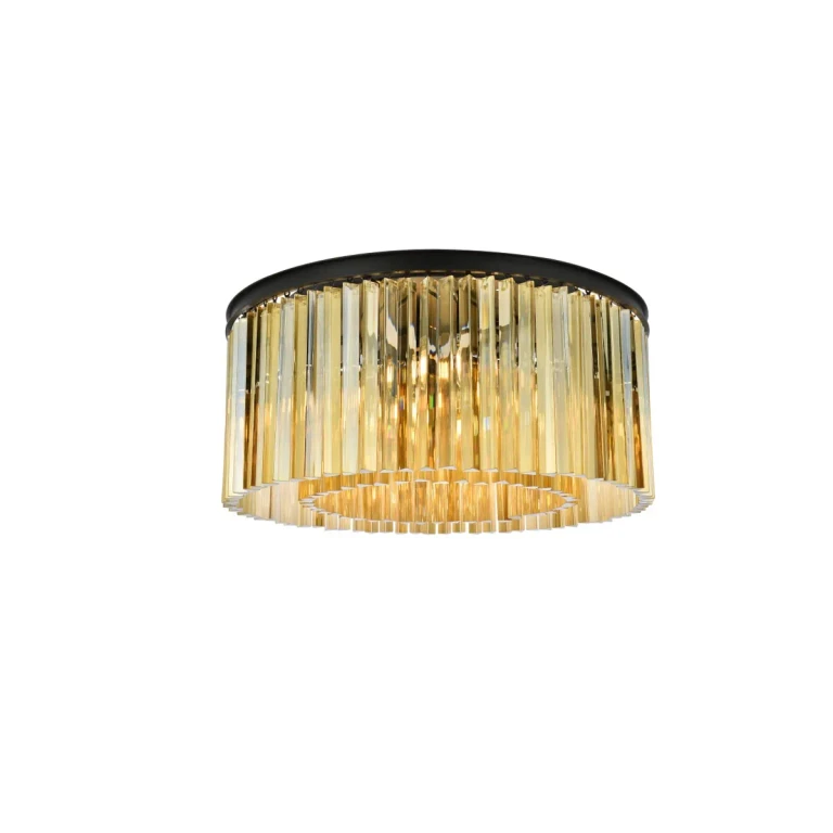 Matte Black Eight Light Flush Mount from the Sydney Collection