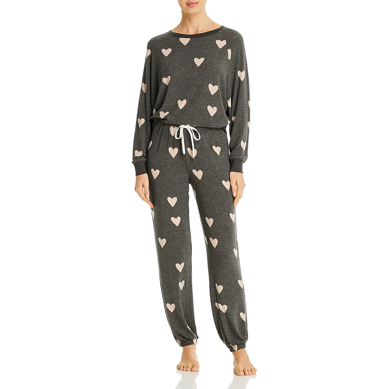 Honeydew Star Seeker Pajama Set in Black Heart - Exclusive