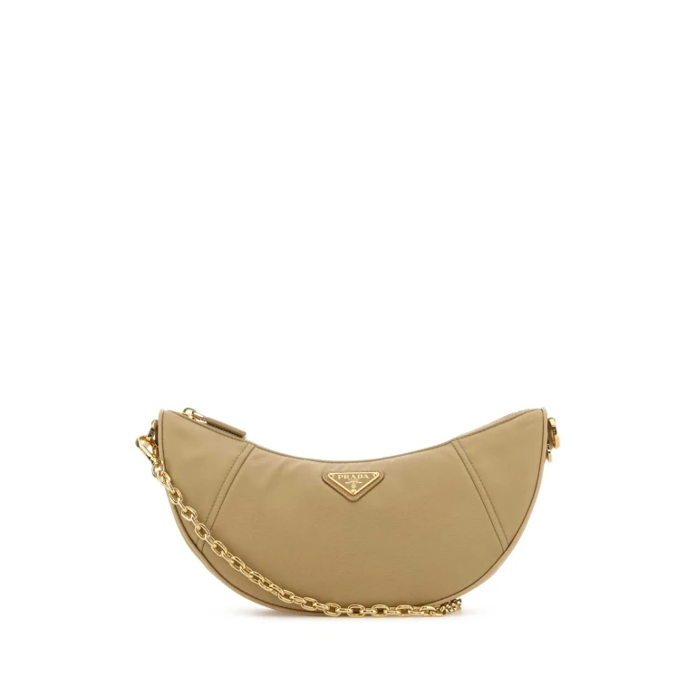 Black Re-nylon Prada Demi-lune Shoulder Bag