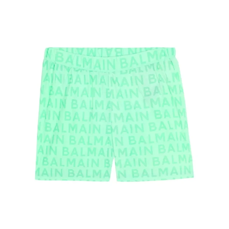 Balmain Boys Logo Print Polyester Swim Shorts