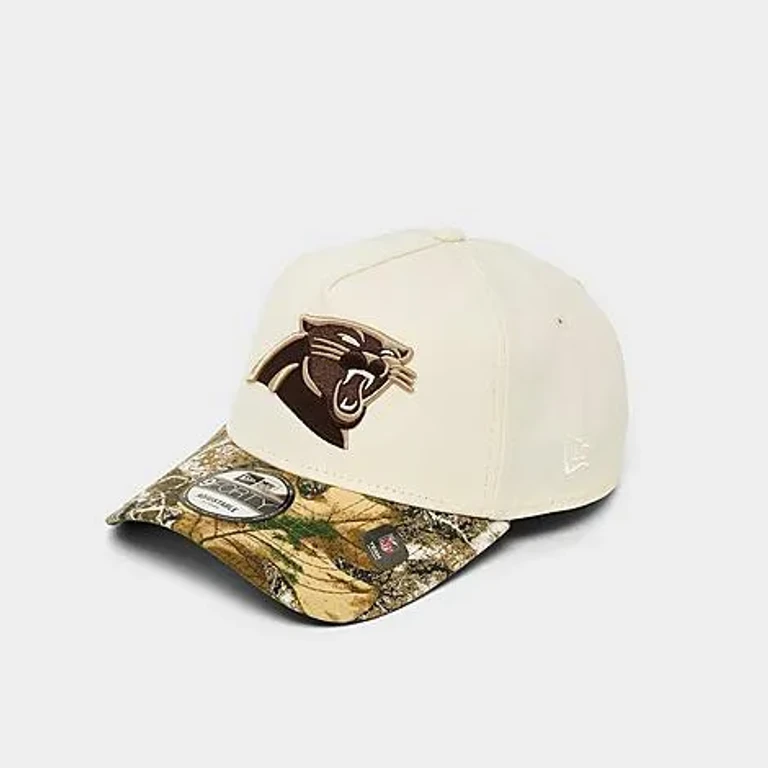 New Era Carolina Panthers NFL 9FORTY Snapback Hat in Chrome/Real Tree