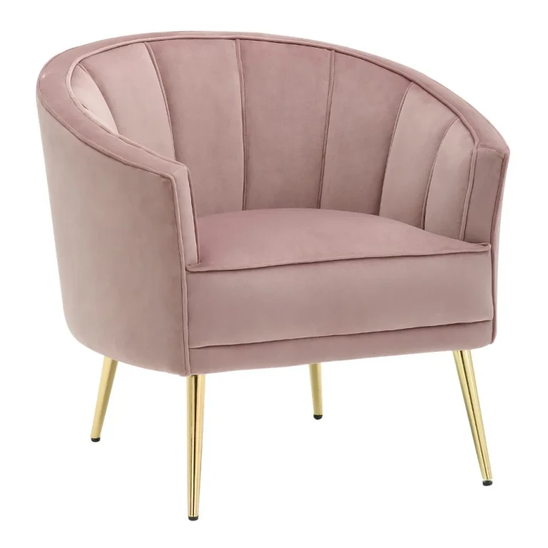 Tania Blush Pink Velvet Glam Accent Chair