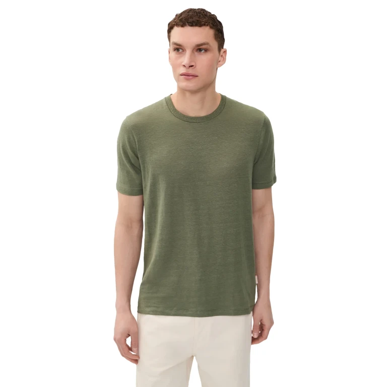 올레바 브라운 린넨 티셔츠 네이비 L