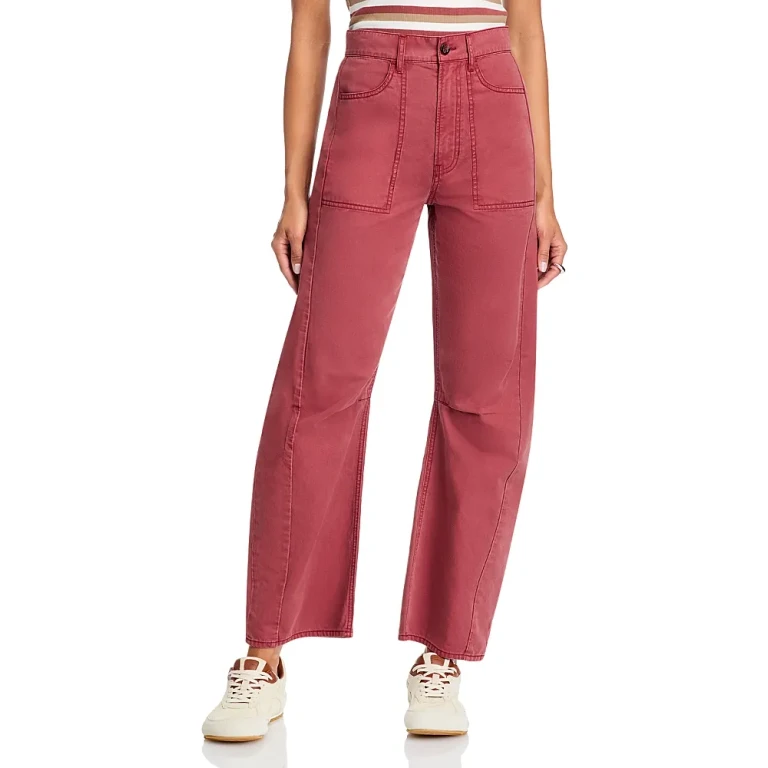 Veronica Beard Sloan High Rise Barrel Jeans in Washed Red Oak