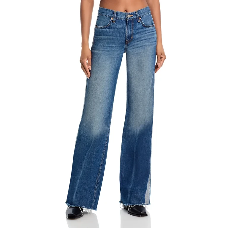 Re/Done Mid Rise Track Californian Jeans in Viper Blue