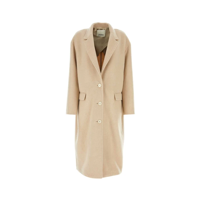 Isabel Marant Sand Wool Blend Efezia Coat Beige Cappotti - Women