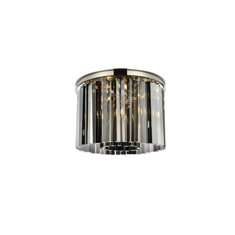 Polished Nickel Six Light Flush Mount from the Sydney Collection